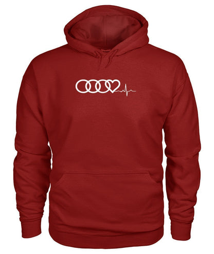 AUDI Herzschlag HEART BEAT Gildan Pullover Sweatshirt Hoodie