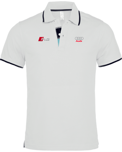 Audi RS Polo Shirt Men border neck