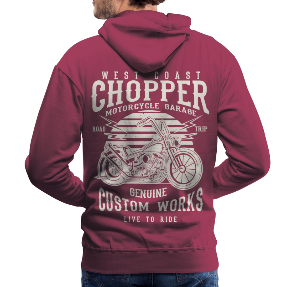 West Coasr Chopper Motorcycle Garage Men’s Premium Hoodie - bordeaux