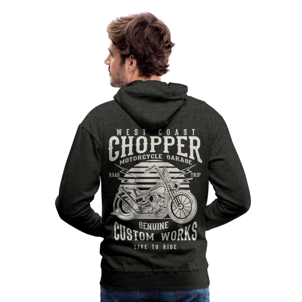 West Coasr Chopper Motorcycle Garage Men’s Premium Hoodie - charcoal grey