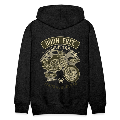 Born Free Choppers Motorcycle Men’s Premium Hoodie - charcoal grey