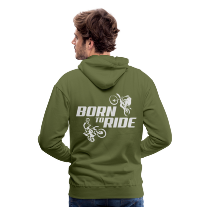 Born to Ride Motocross Men’s Premium Hoodie - olive green