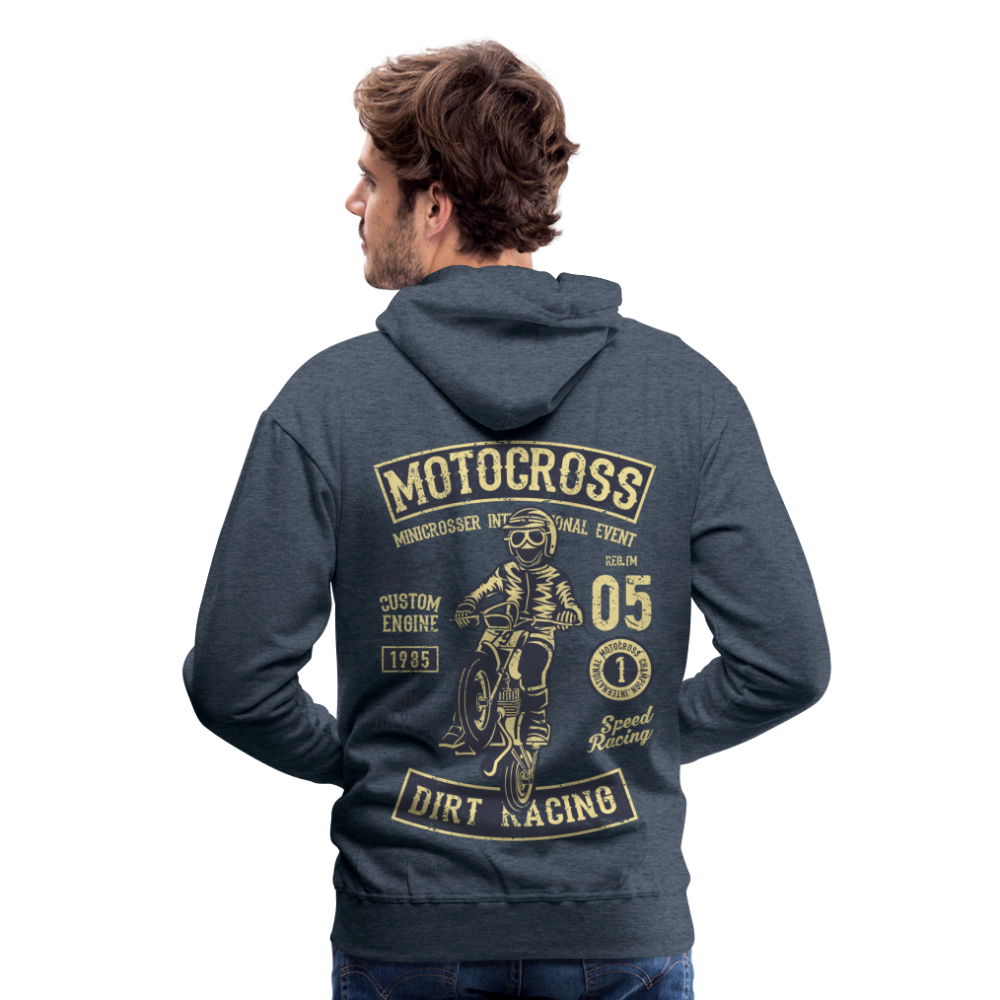 Motocross design Motorcycle Men’s Premium Hoodie - heather denim