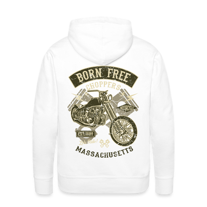 Born Free Choppers Motorcycle Men’s Premium Hoodie - white