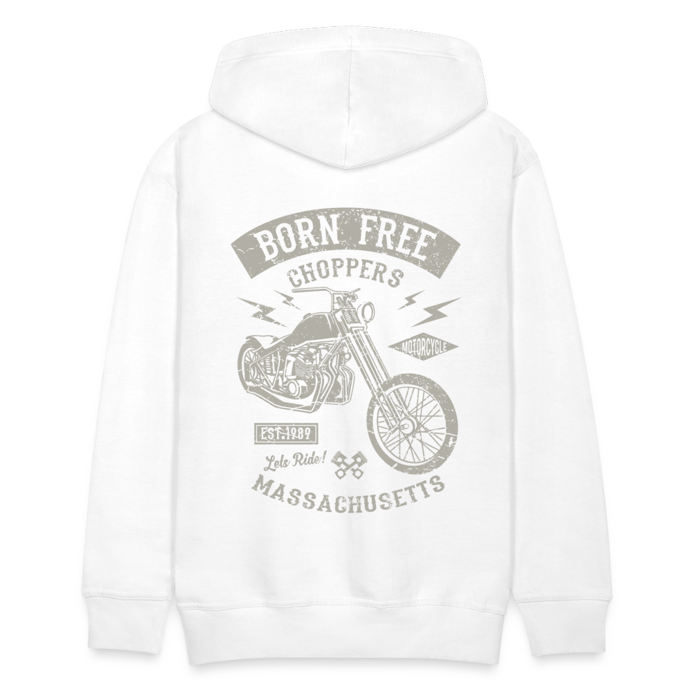 choppers Born Free Motorcycle Men’s Premium Hoodie - white