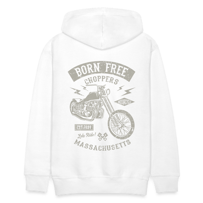 choppers Born Free Motorcycle Men’s Premium Hoodie - white