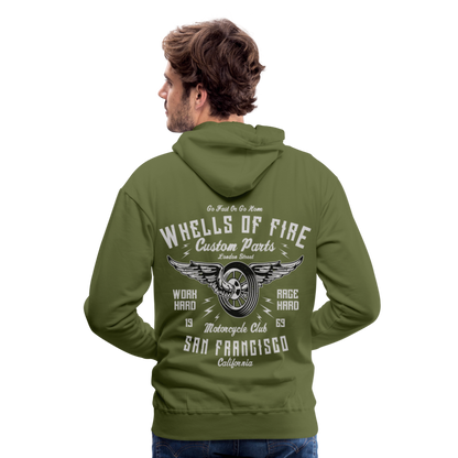 Wheels of fire Motorcycle Club Men’s Premium Hoodie - olive green