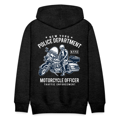 New York Police Department Motorcycle Officer Men’s Premium Hoodie - charcoal grey