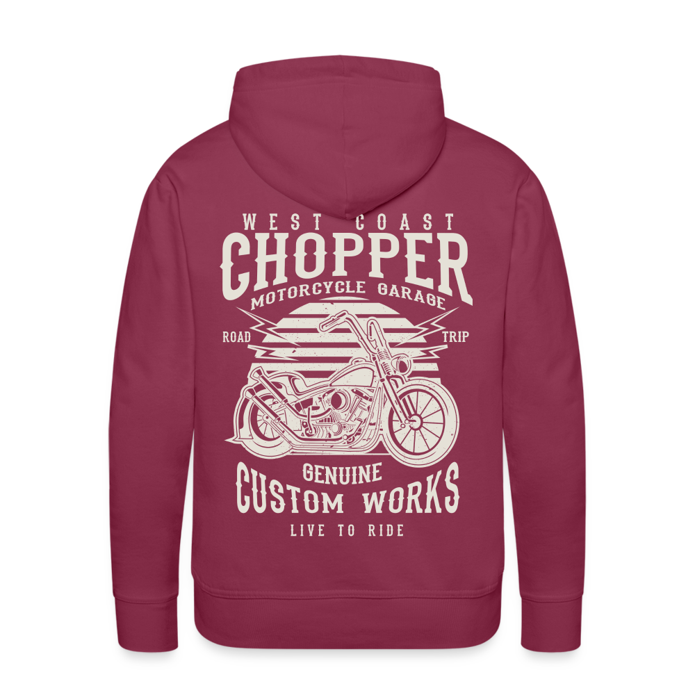 West Coasr Chopper Motorcycle Garage Men’s Premium Hoodie - bordeaux