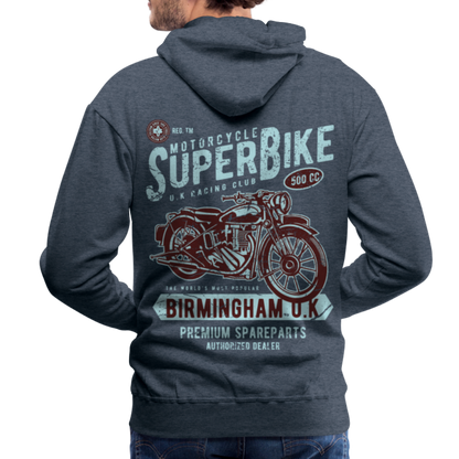 Super Bike Motorcycle Men’s Premium Hoodie - heather denim