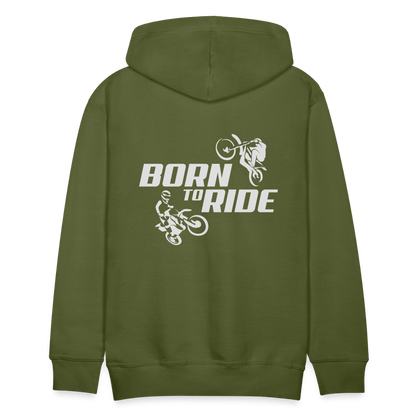 Born to Ride Motocross Men’s Premium Hoodie - olive green