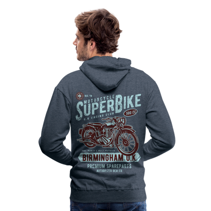 Super Bike Motorcycle Men’s Premium Hoodie - heather denim