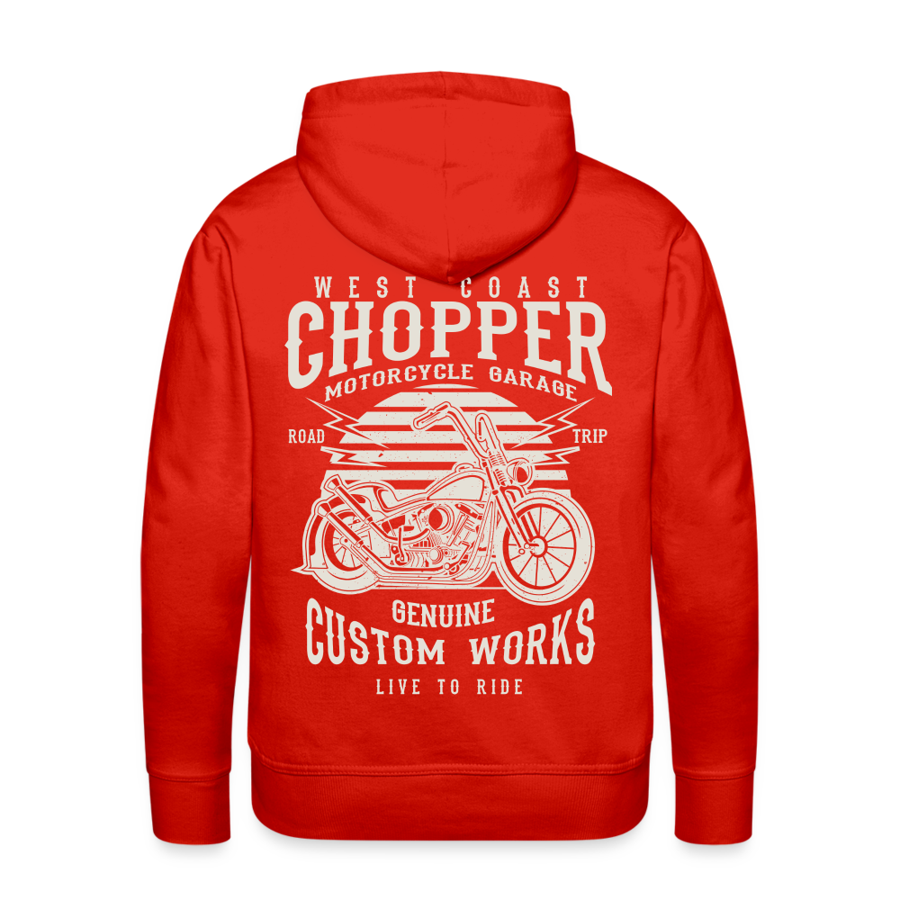 West Coasr Chopper Motorcycle Garage Men’s Premium Hoodie - red