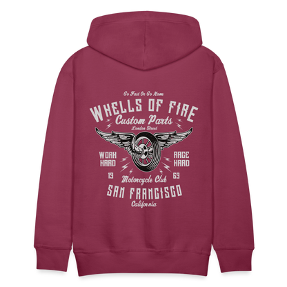 Wheels of fire Motorcycle Club Men’s Premium Hoodie - bordeaux