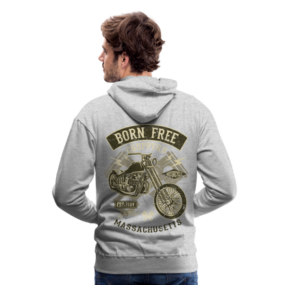 Born Free Choppers Motorcycle Men’s Premium Hoodie - heather grey