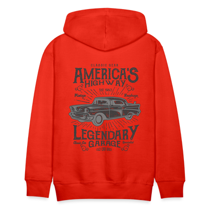 vintage car design America Highway Men’s Premium Hoodie - red