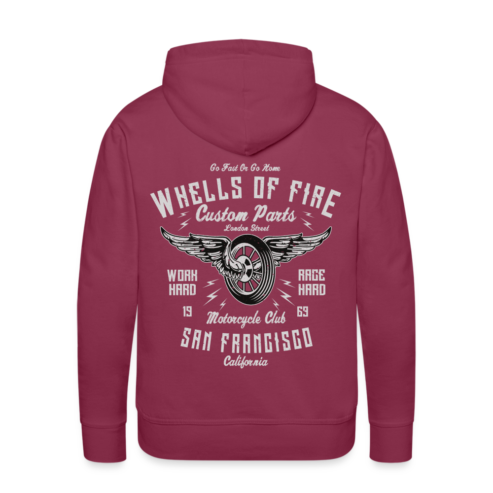 Wheels of fire Motorcycle Club Men’s Premium Hoodie - bordeaux