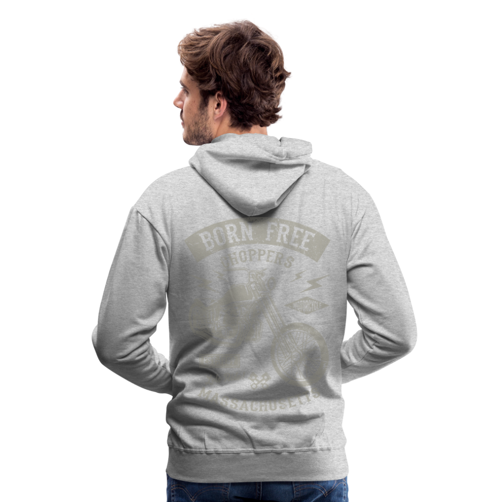 choppers Born Free Motorcycle Men’s Premium Hoodie - heather grey