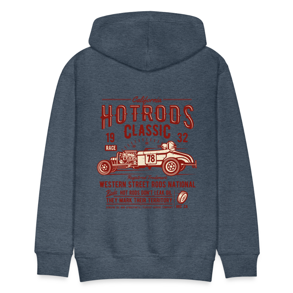 Hot Rods Race Classic Men’s Premium Hoodie - heather denim