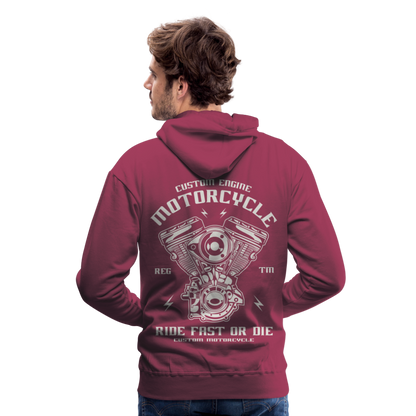 Ride Fast or Die Motorcycle Men’s Premium Hoodie - bordeaux