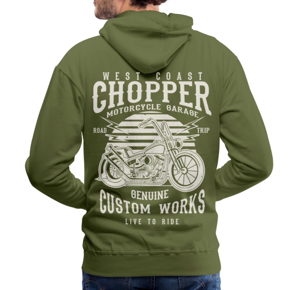 West Coasr Chopper Motorcycle Garage Men’s Premium Hoodie - olive green