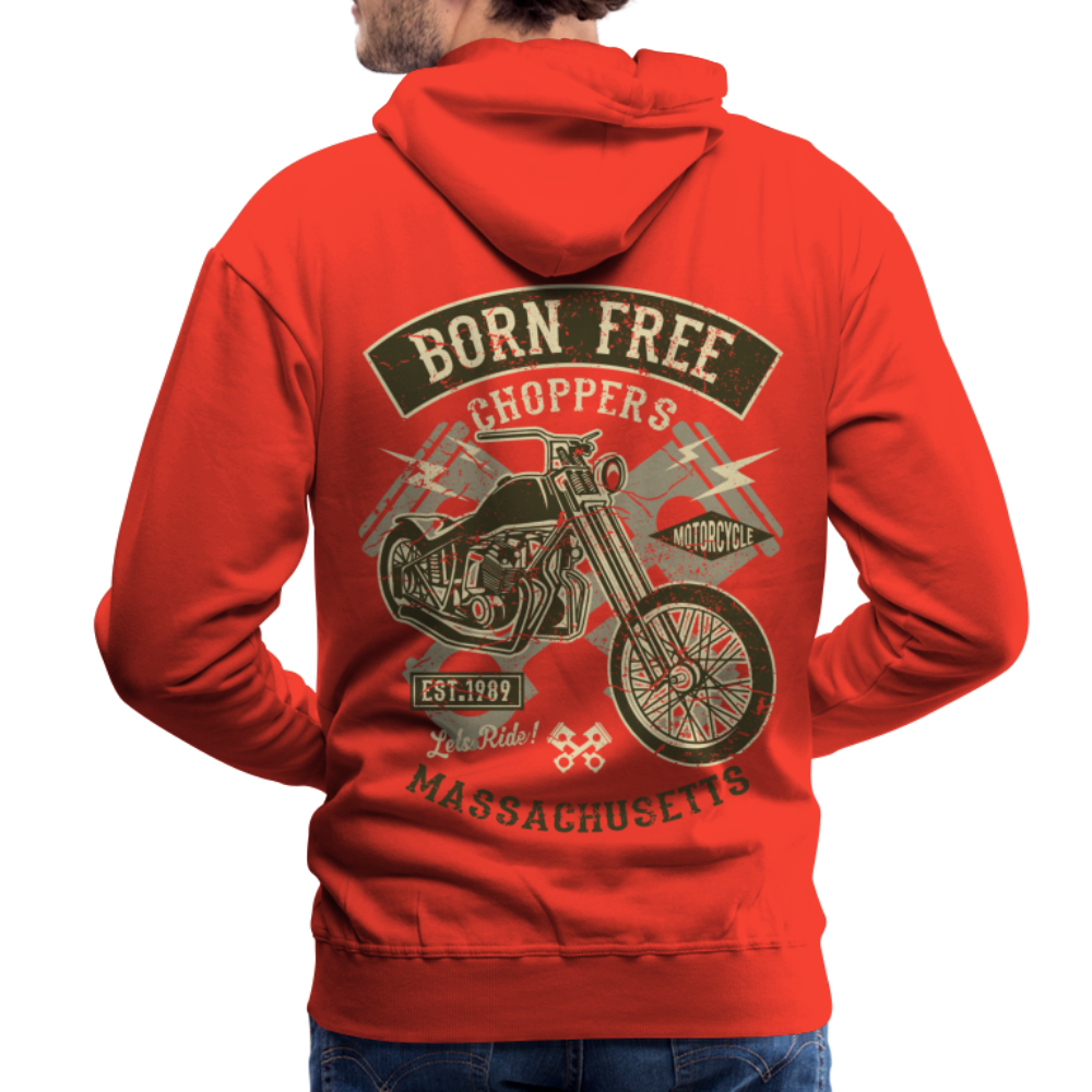 Born Free Choppers Motorcycle Men’s Premium Hoodie - red