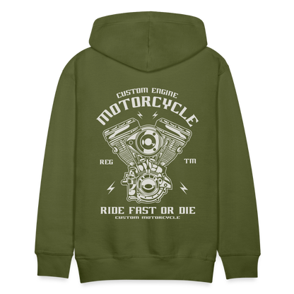 Ride Fast or Die Motorcycle Men’s Premium Hoodie - olive green