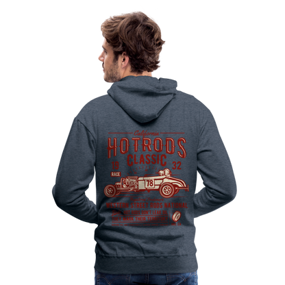 Hot Rods Race Classic Men’s Premium Hoodie - heather denim