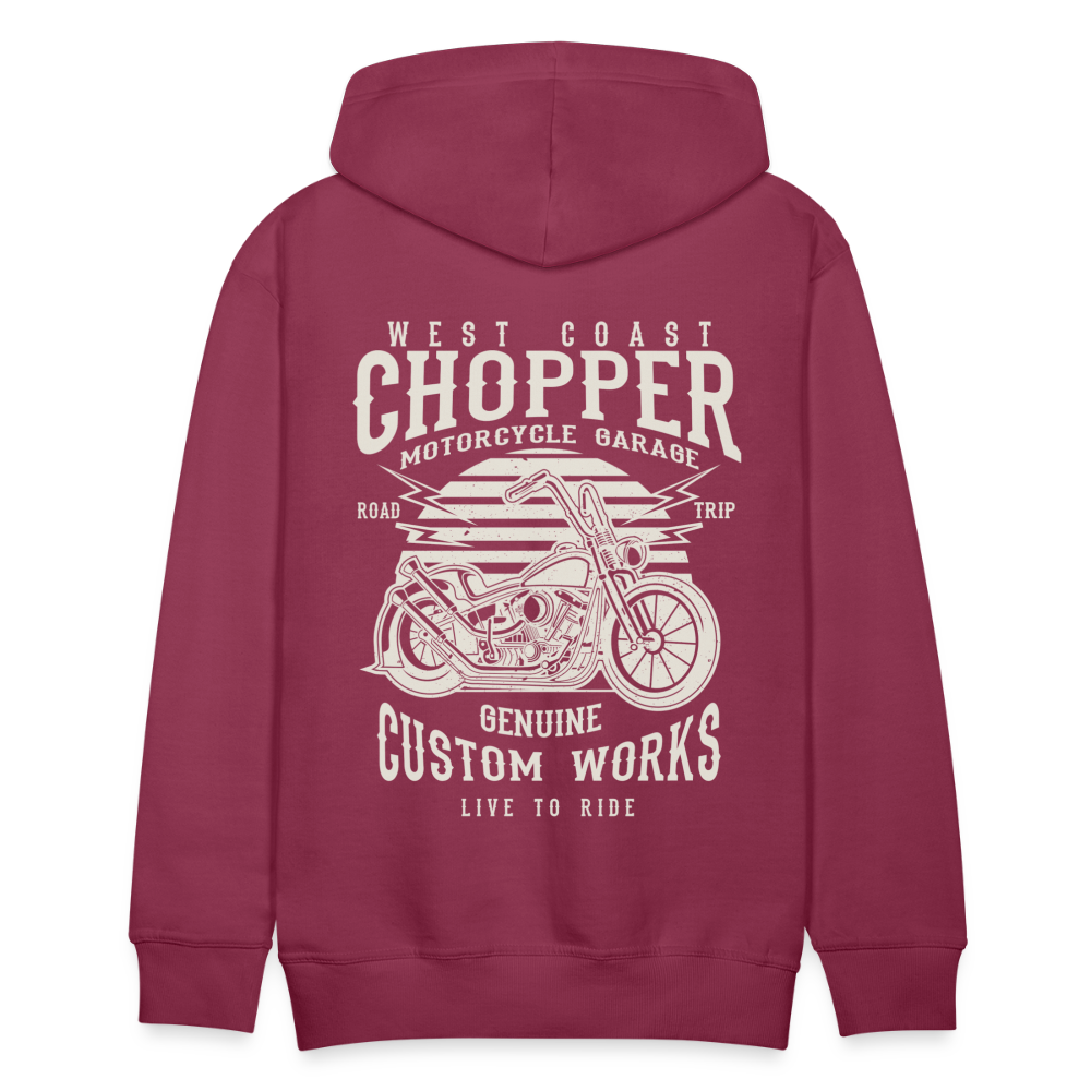 West Coasr Chopper Motorcycle Garage Men’s Premium Hoodie - bordeaux