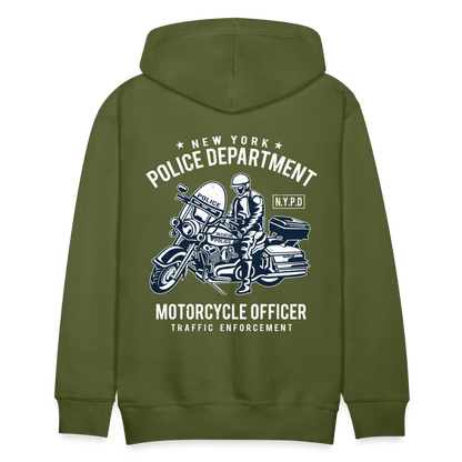 New York Police Department Motorcycle Officer Men’s Premium Hoodie - olive green