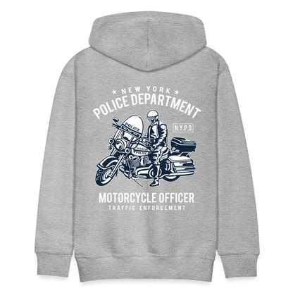 New York Police Department Motorcycle Officer Men’s Premium Hoodie - heather grey