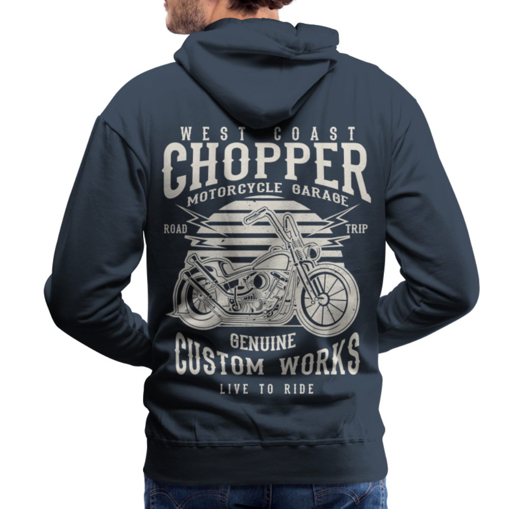 West Coasr Chopper Motorcycle Garage Men’s Premium Hoodie - navy