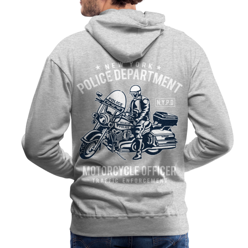 New York Police Department Motorcycle Officer Men’s Premium Hoodie - heather grey