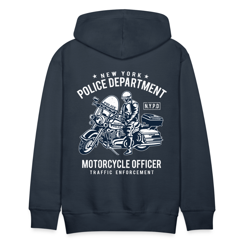 New York Police Department Motorcycle Officer Men’s Premium Hoodie - navy