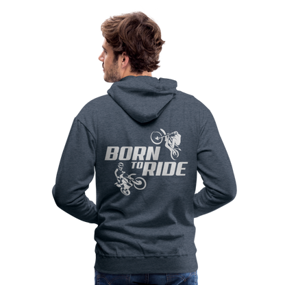 Born to Ride Motocross Men’s Premium Hoodie - heather denim