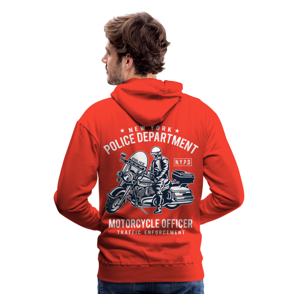 New York Police Department Motorcycle Officer Men’s Premium Hoodie - red