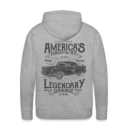 vintage car design America Highway Men’s Premium Hoodie - heather grey