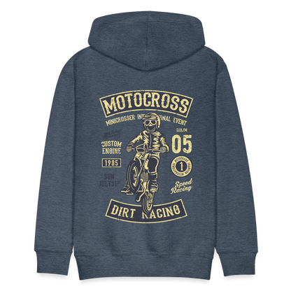 Motocross design Motorcycle Men’s Premium Hoodie - heather denim