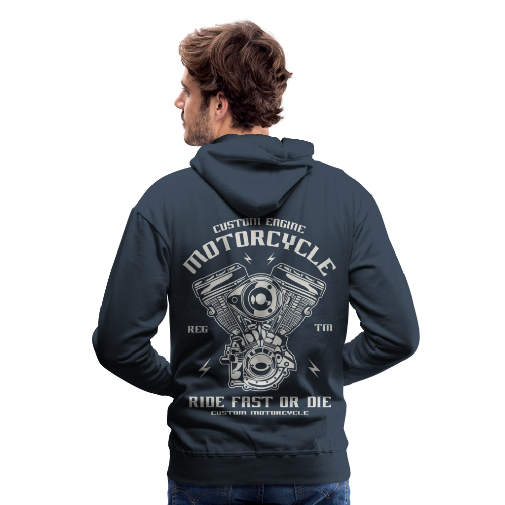 Ride Fast or Die Motorcycle Men’s Premium Hoodie - navy