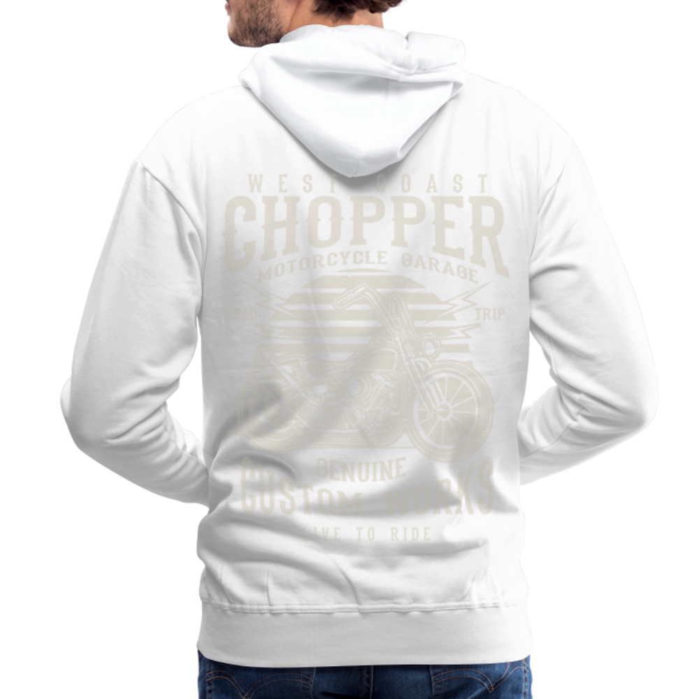 West Coasr Chopper Motorcycle Garage Men’s Premium Hoodie - white