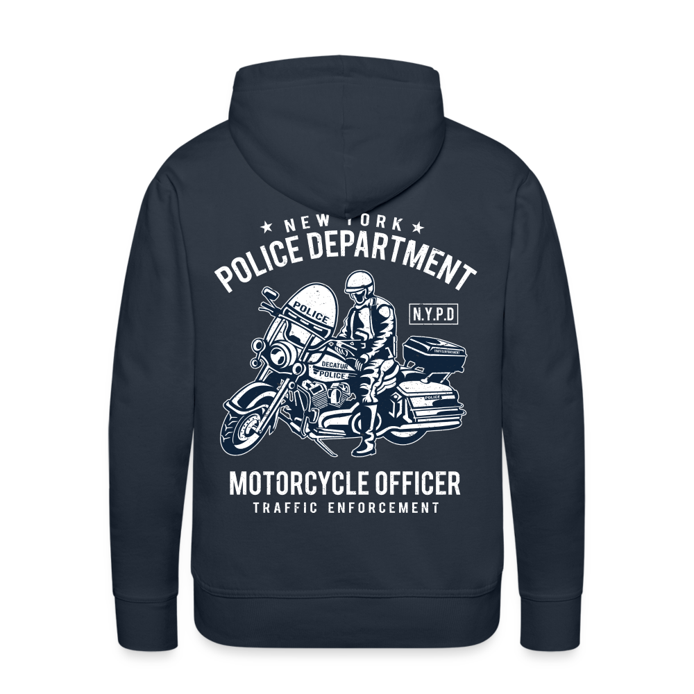 New York Police Department Motorcycle Officer Men’s Premium Hoodie - navy