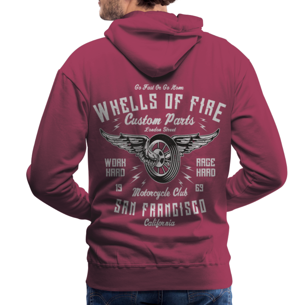 Wheels of fire Motorcycle Club Men’s Premium Hoodie - bordeaux