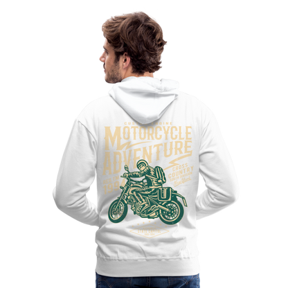 Motorcycle Adventure Men’s Premium Hoodie - white