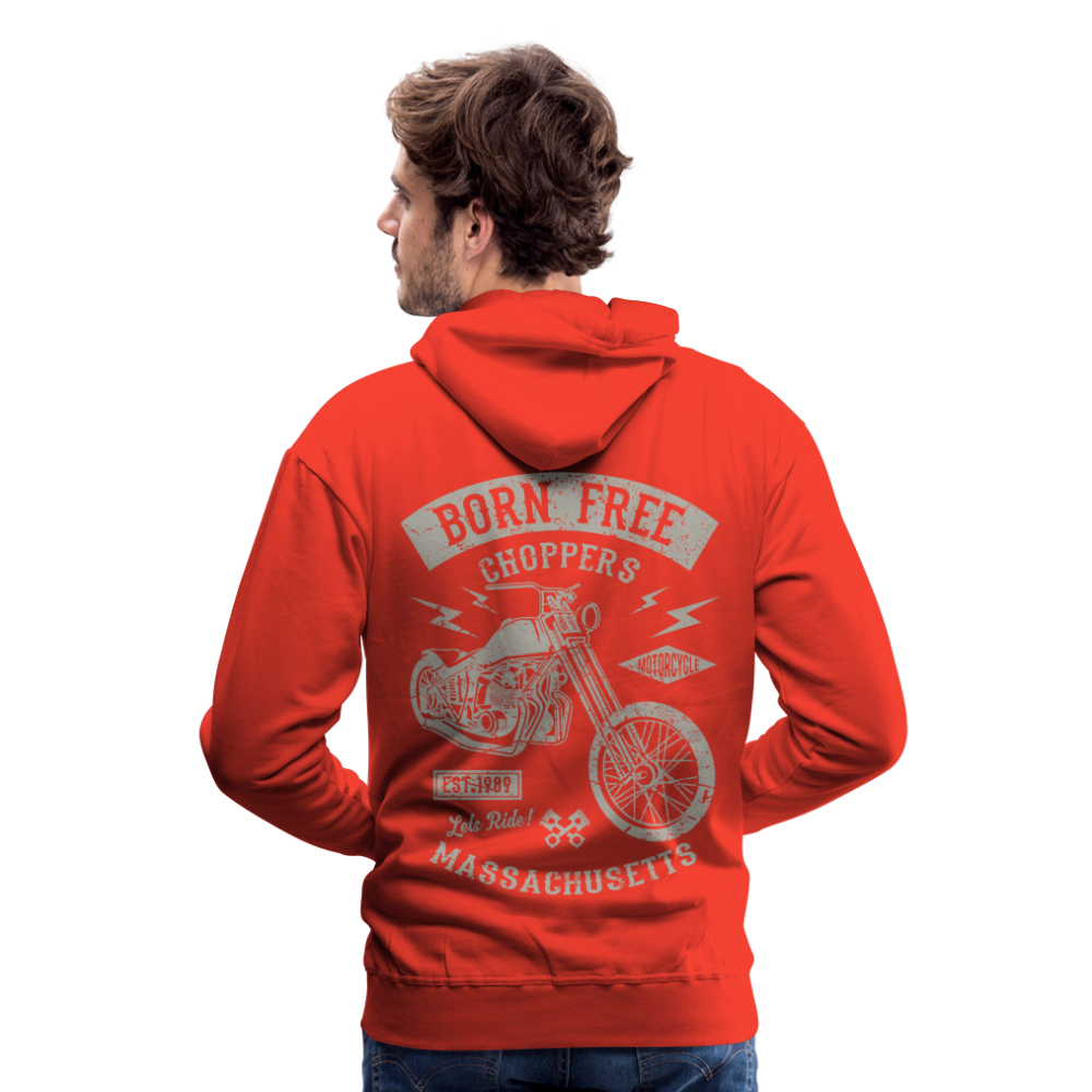 choppers Born Free Motorcycle Men’s Premium Hoodie - red