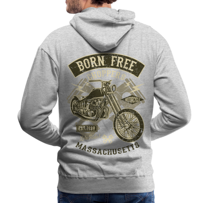 Born Free Choppers Motorcycle Men’s Premium Hoodie - heather grey