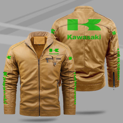 KWSK Jacket KWSK Fleece Leather Jacket V02