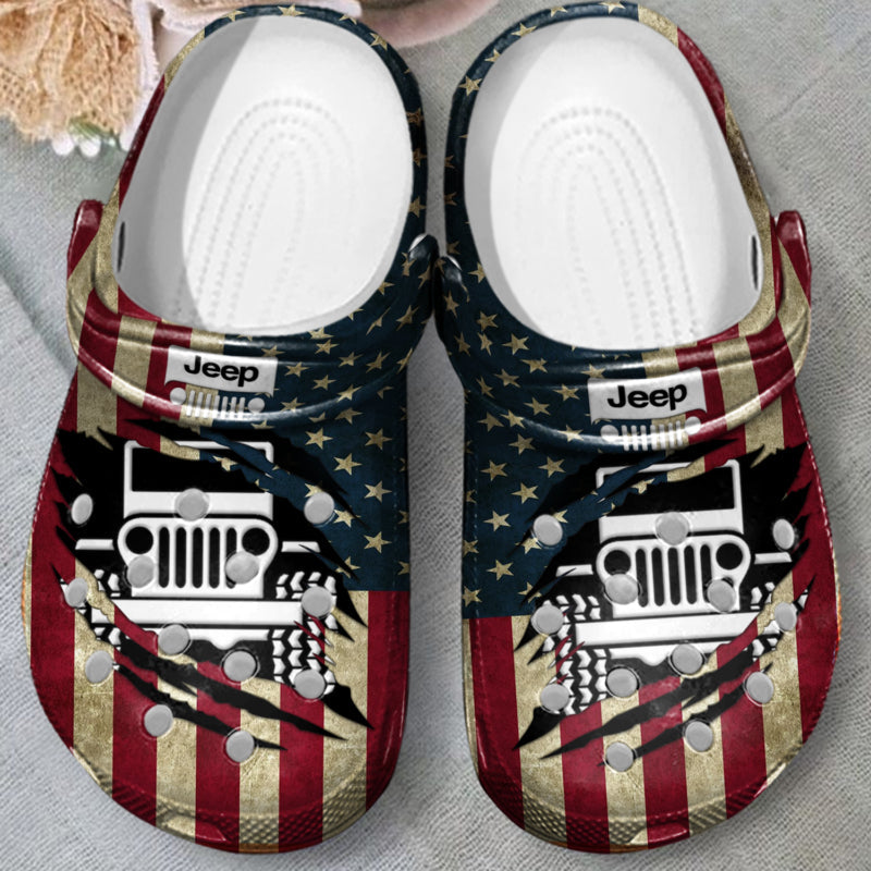 Jeep Crocs Crocband Clog American Flag