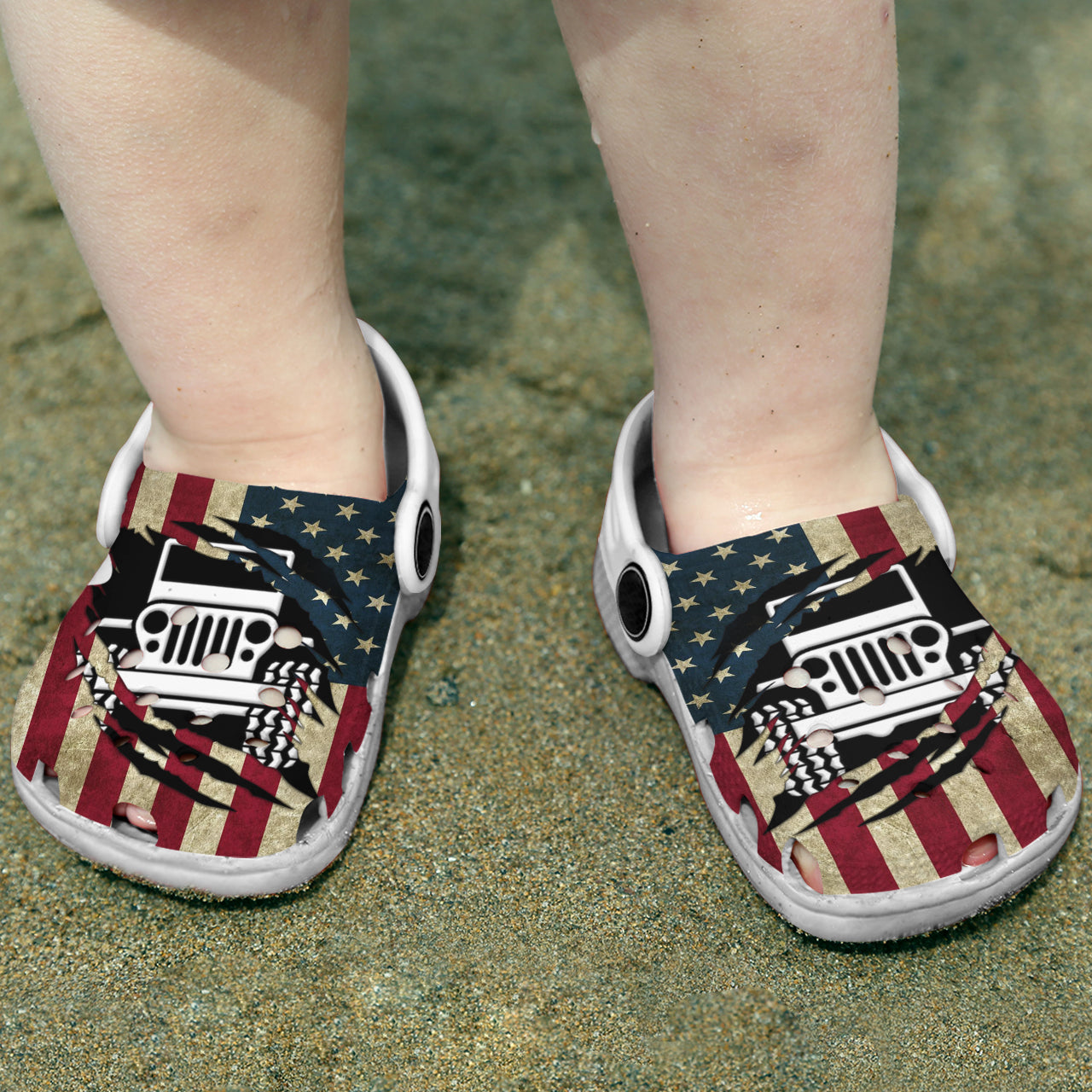 Jeep Crocs Crocband Clog American Flag