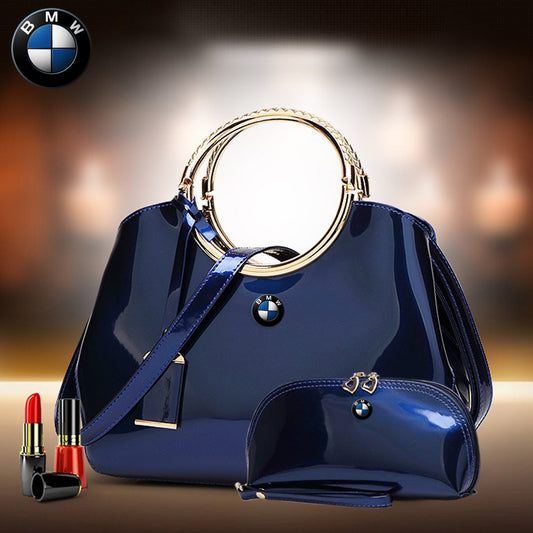 BMW Deluxe Women Handbag With Free Matching Wallet-bag-Driver Apparel-Black-Driversapparel.com