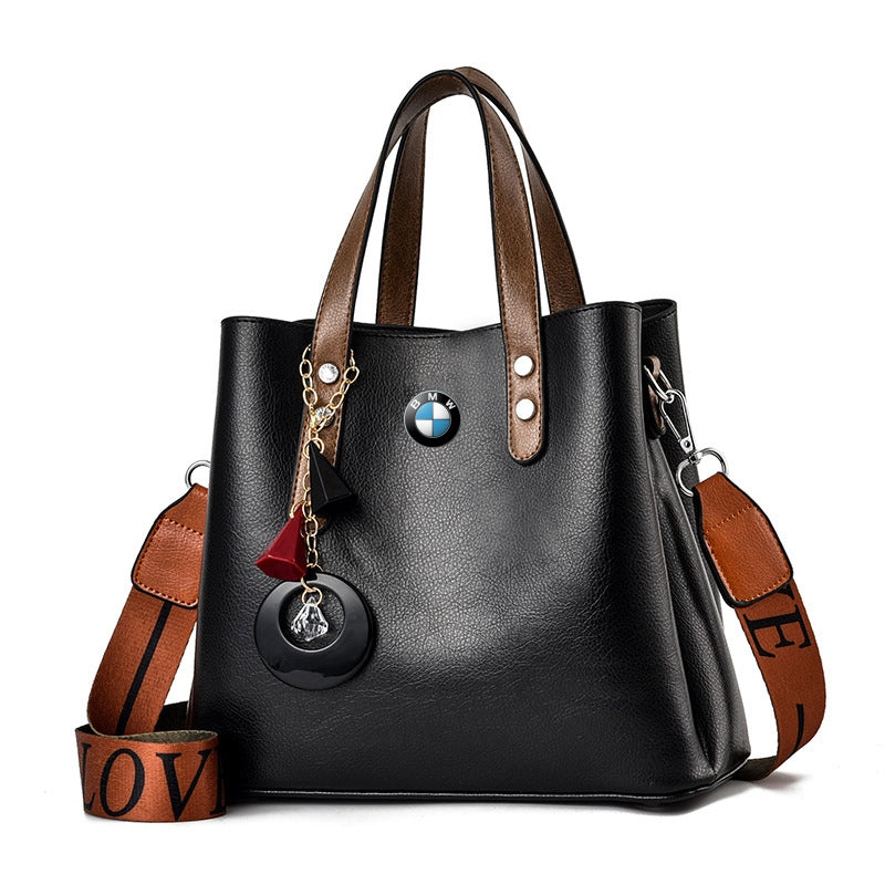 BMW Luxury Leather Women Handbag-bag-Driver Apparel-Black-Driversapparel.com